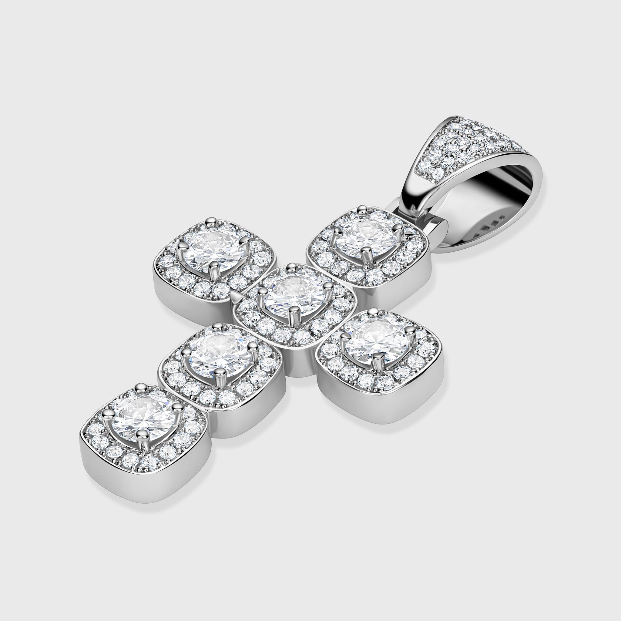 Radiant Cross Station Cuff Bracelet, Silver main image 1