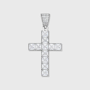 Cross Pendant - Princess Diamond Cut (Silver)