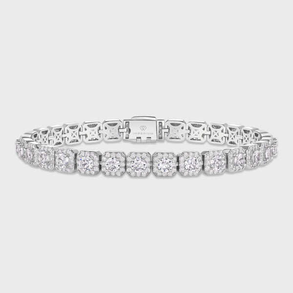 Clustered Tennis Bracelet (Silver) - 8mm