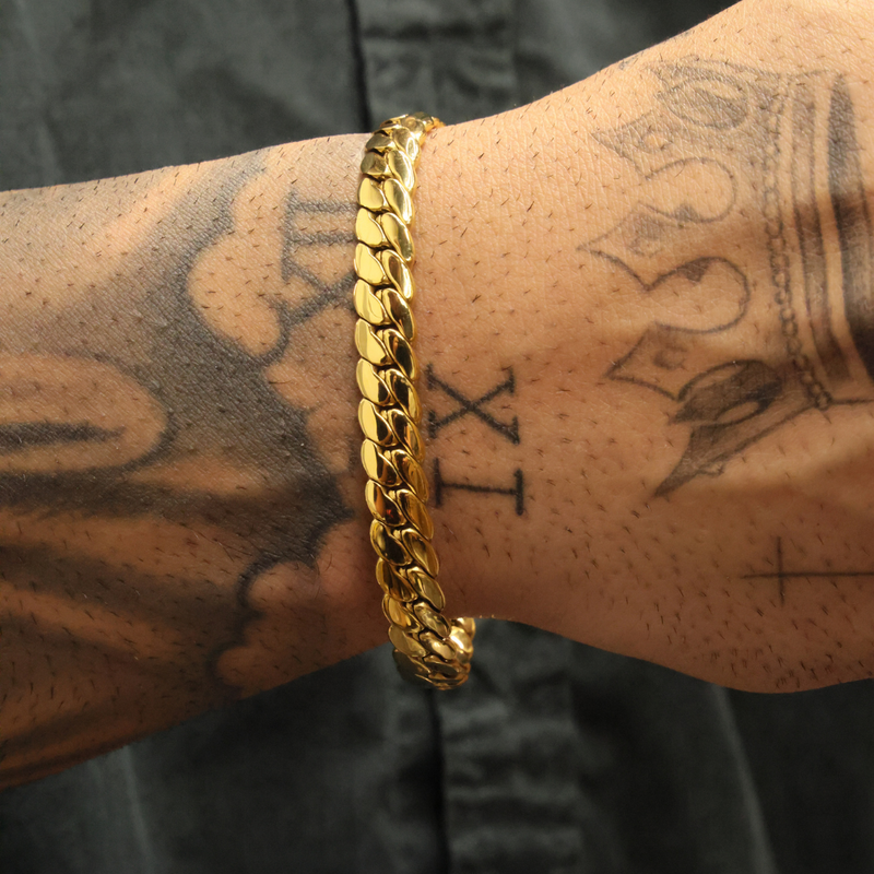 Miami Cuban Link Bracelet (Gold) - 8mm