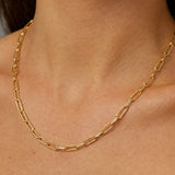Women's Paperclip Chain (Gold) - 3mm
