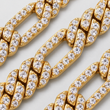 Iced Figaro Chain (Gold) - 7mm