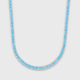 Women's Blue Diamonds Tennis Chain (Silver) - 4mm