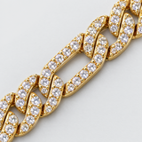 Iced Figaro Bracelet (Gold) - 7mm