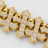 Iced Cross Chain (Gold) - 12mm