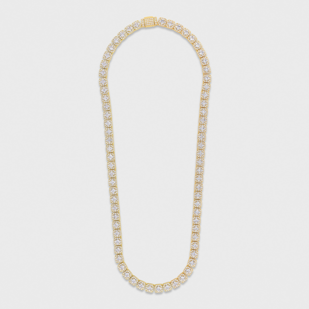 Clustered Tennis Chain (Gold) - 8mm – Imperium Clustered Tennis Chain (Gold) - 8mm – Imperium