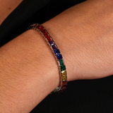 Women's Rainbow Tennis Bracelet (Silver) - 4mm