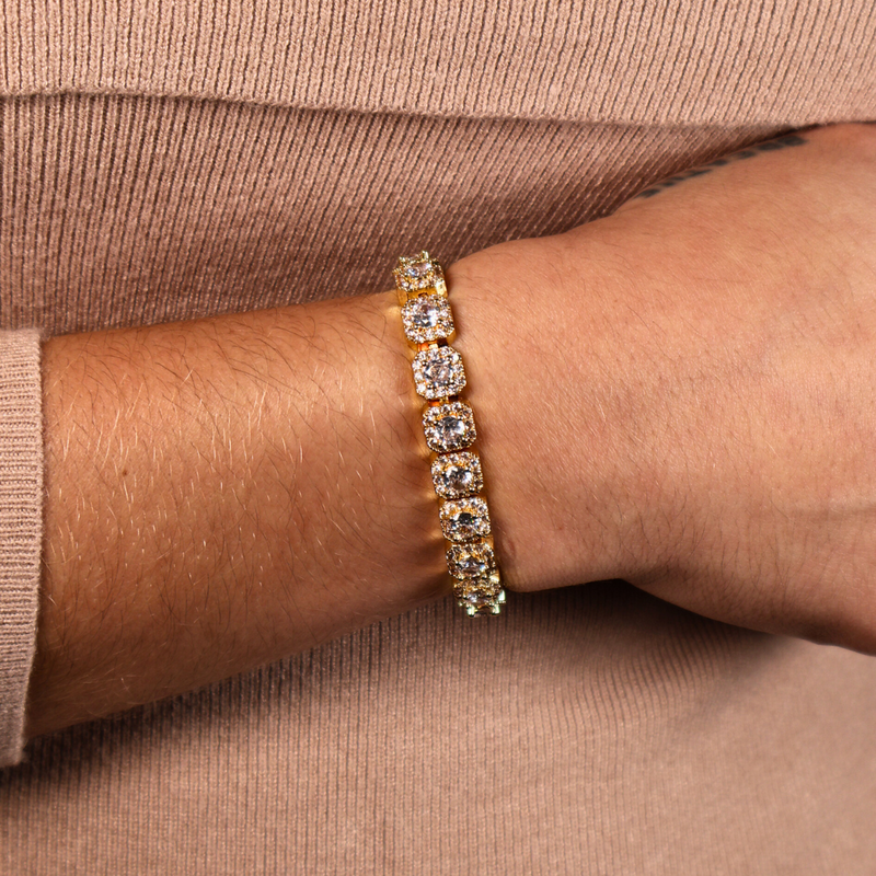 Women's Clustered Tennis Bracelet (Gold) - 8mm – Imperium Women's Clustered Tennis Bracelet (Gold) - 8mm – Imperium