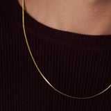 Flat Snake Chain (Gold) - 2mm