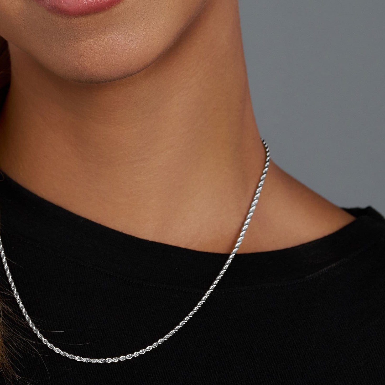 2mm Rope Chain Stack Women's Rope Chain (Silver) - 2mm – Imperium