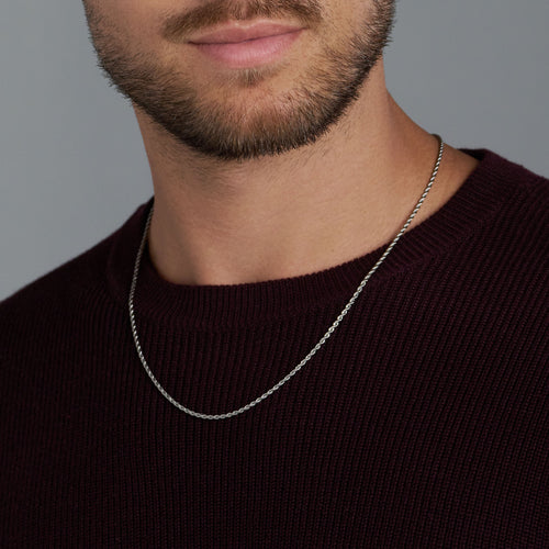 Rope Chain (Silver) - 2mm — on model