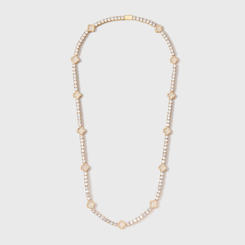 Women's Clover Tennis Chain (Gold) - 4mm