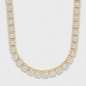 Clustered Tennis Chain (Gold) - 8mm