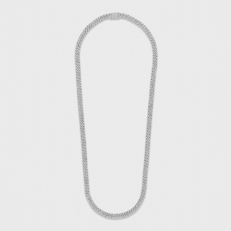 Iced Micro Prong Cuban Chain (Silver) - 6mm