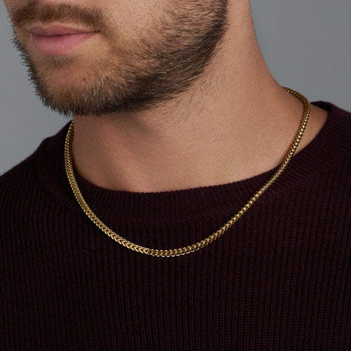 Franco Chain (Gold) - 3mm — on model