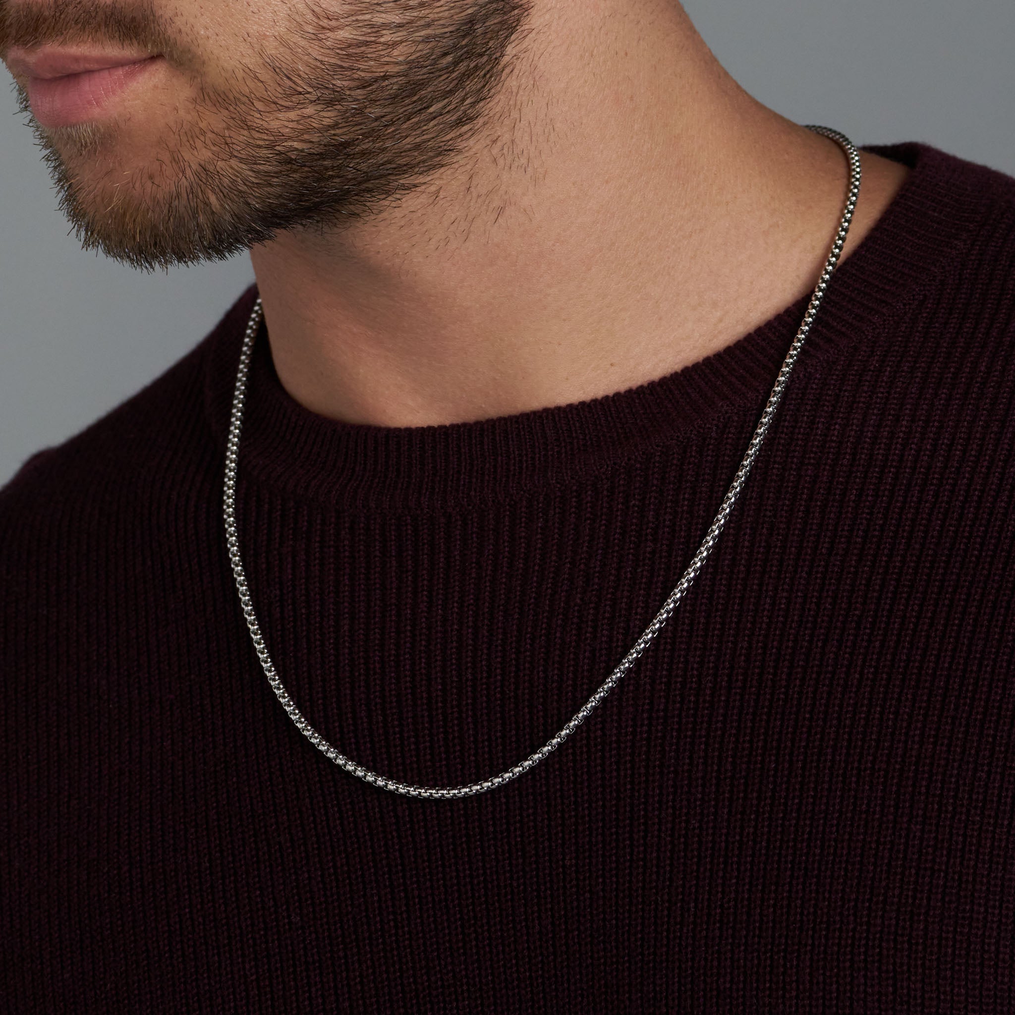3mm Rounded Box Chain Round Box Chain (Silver) - 3mm – Imperium
