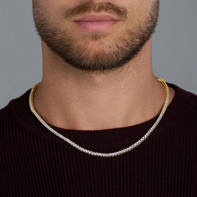 Tennis Chain + Bracelet (Gold) - 3mm