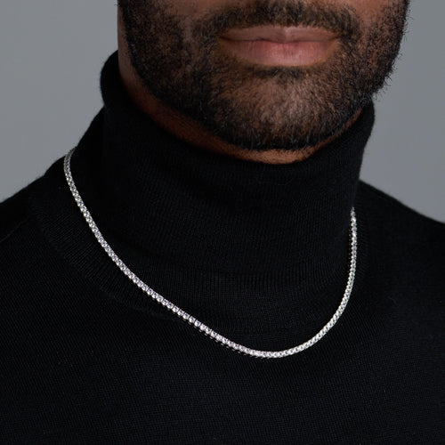 Tennis Chain (Silver) - 3mm — on model