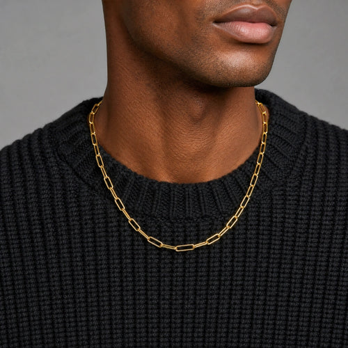 Paperclip Chain (Gold) - 6mm — on model