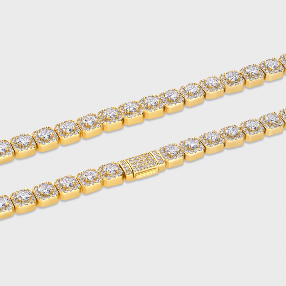 Clustered Tennis Chain (Gold) - 8mm – Imperium Clustered Tennis Chain (Gold) - 8mm – Imperium