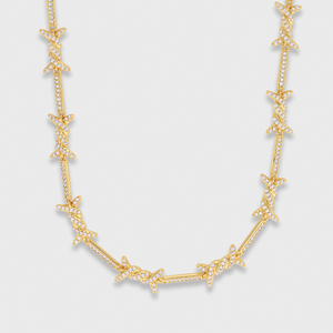 Iced Barbed Wire Chain (Gold) - 6mm