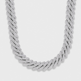 Iced Prong Cuban Chain (Silver) - 12mm