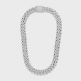 Iced Prong Cuban Chain (Silver) - 20mm