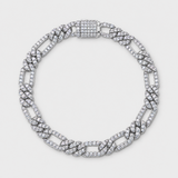 Iced Figaro Bracelet (Silver) - 7mm