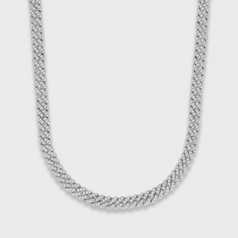 Iced Micro Prong Cuban Chain + Bracelet (Silver) - 5mm