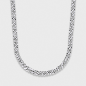 Iced Micro Prong Cuban Chain (Silver) - 6mm