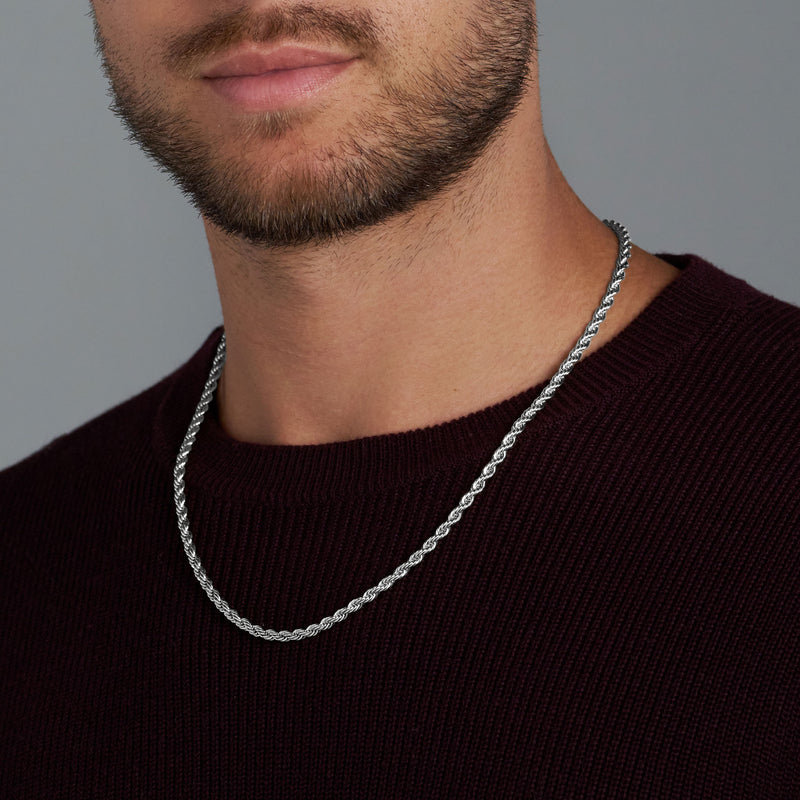 4 Millimeters Rope Chain Rope Chain (Silver) - 4mm – Imperium