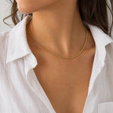Women's Oval Bead Chain (Gold) - 2.5mm