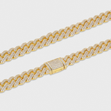 Iced Prong Cuban Chain (Gold) - 12mm