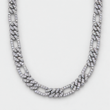Iced Figaro Chain (Silver) - 7mm