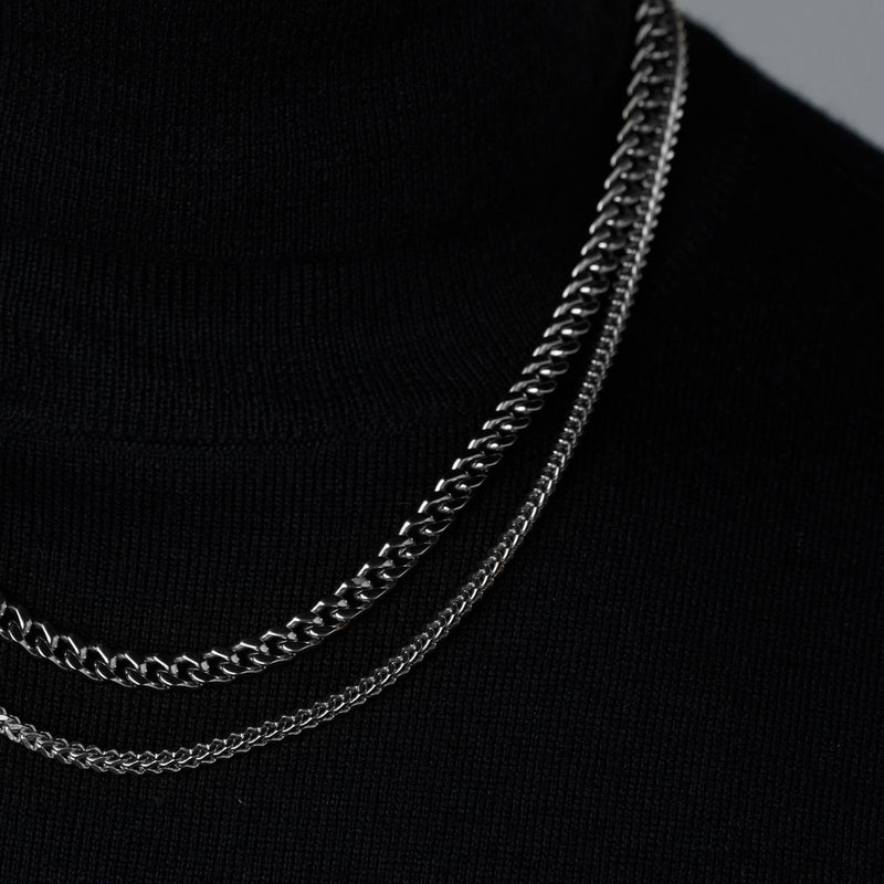 Chain Stack Silver Cuban 5mm + Franco 3mm Stack (Silver) – Imperium
