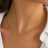Women's Oval Bead Chain (Gold) - 2.5mm