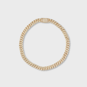 Iced Micro Prong Cuban Bracelet (Gold) - 6mm