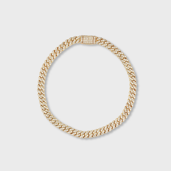 Iced Micro Prong Cuban Bracelet (Gold) - 6mm