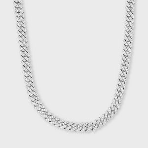 Iced Micro Prong Cuban Chain (Silver) - 6mm