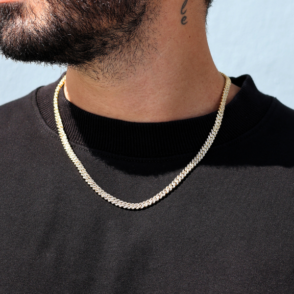 Iced Micro Prong Cuban Chain (Gold) - 6mm