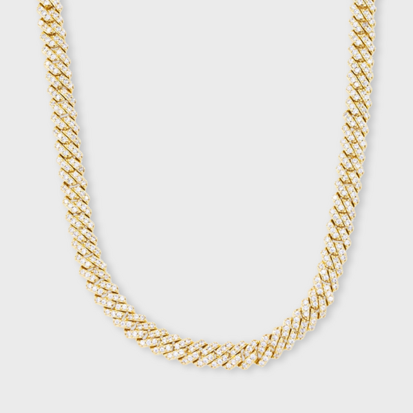 Iced Micro Prong Cuban Chain (Gold) - 6mm