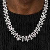 Iced Cross Chain (Silver) - 12mm