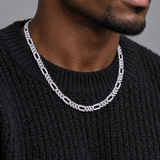 Iced Figaro Chain (Silver) - 7mm