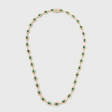 Women's Green Gemstone Chain (Gold) - 7mm