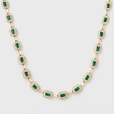 Women's Green Gemstone Chain (Gold) - 7mm