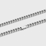 Cuban Link Chain + Bracelet (Silver) - 8mm
