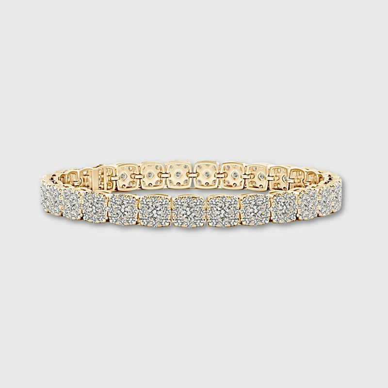 Clustered Tennis Bracelet (Gold) - 8mm