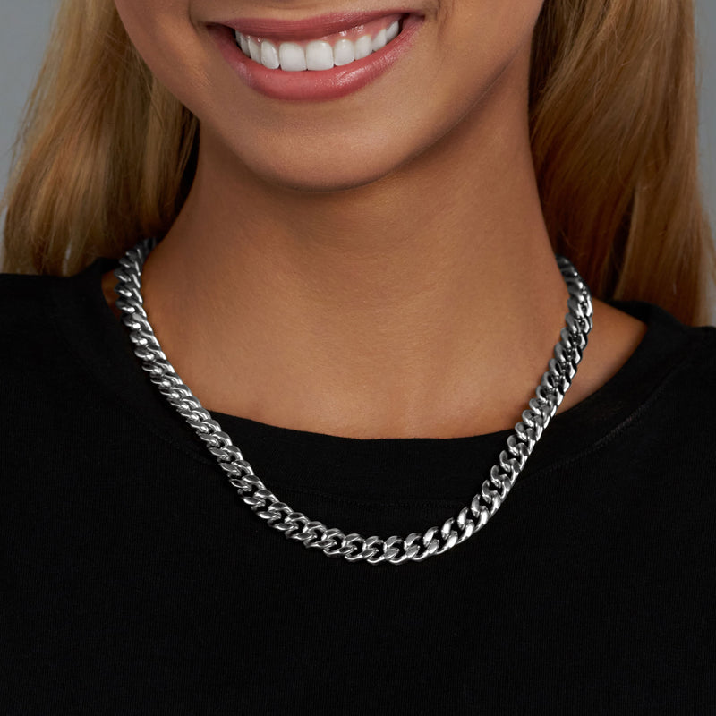 Women's Cuban Chain (Silver) - 8mm