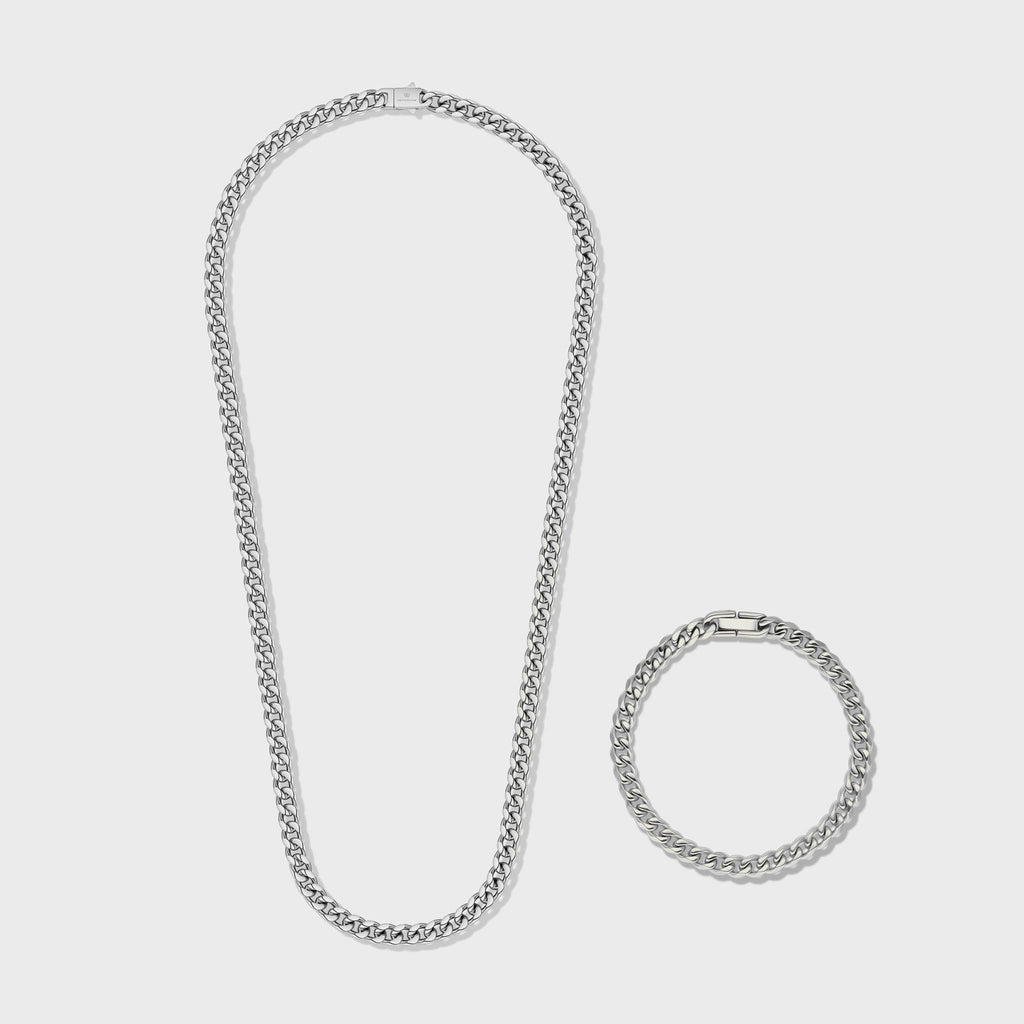 Cuban Link Chain + Bracelet (Silver) - 5mm – Imperium