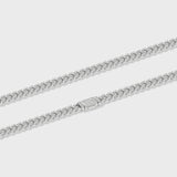 Women's Iced Cuban Chain (Silver) - 8mm